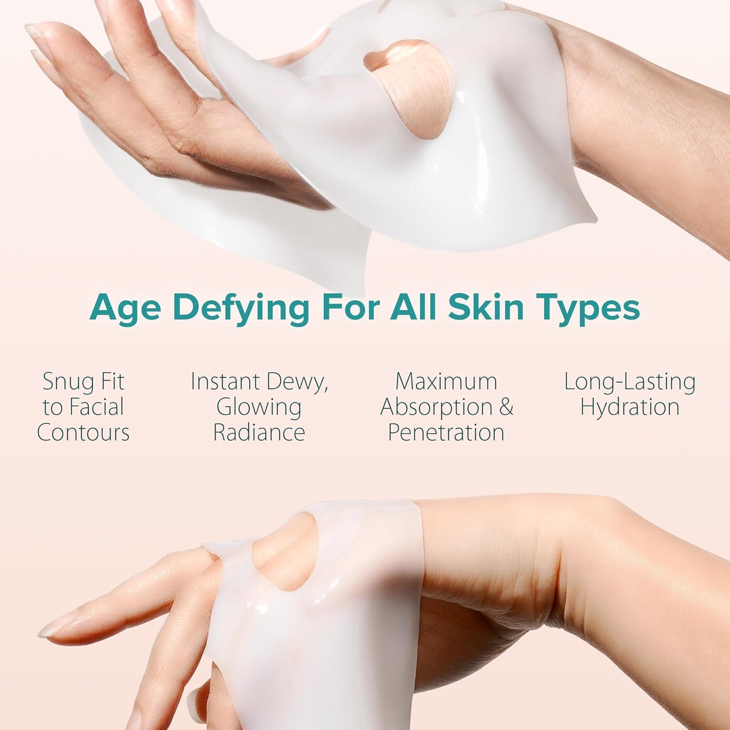 Máscara Facial de Colágeno Bio Ebanel - 4 Piezas Hidratantes