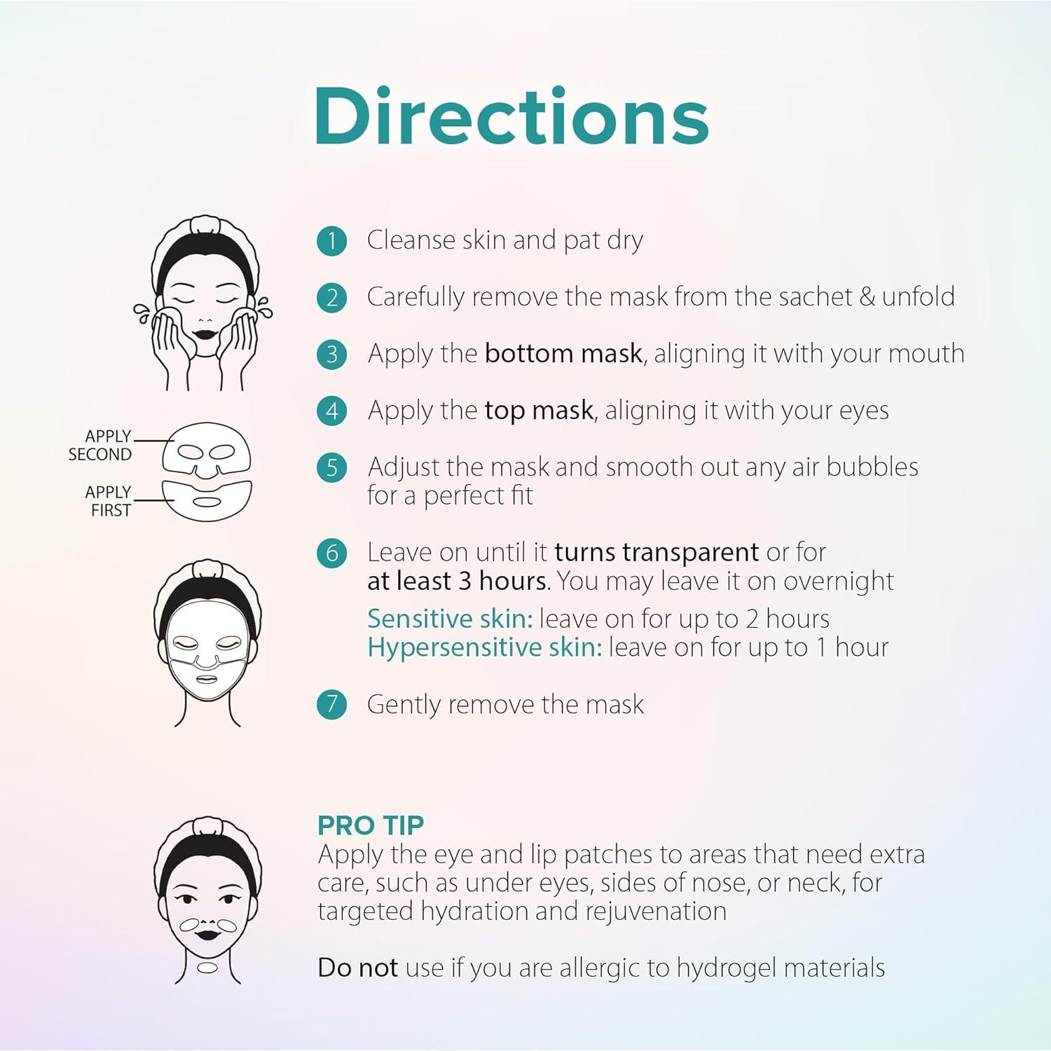 Máscara Facial de Colágeno Bio Ebanel - 4 Piezas Hidratantes