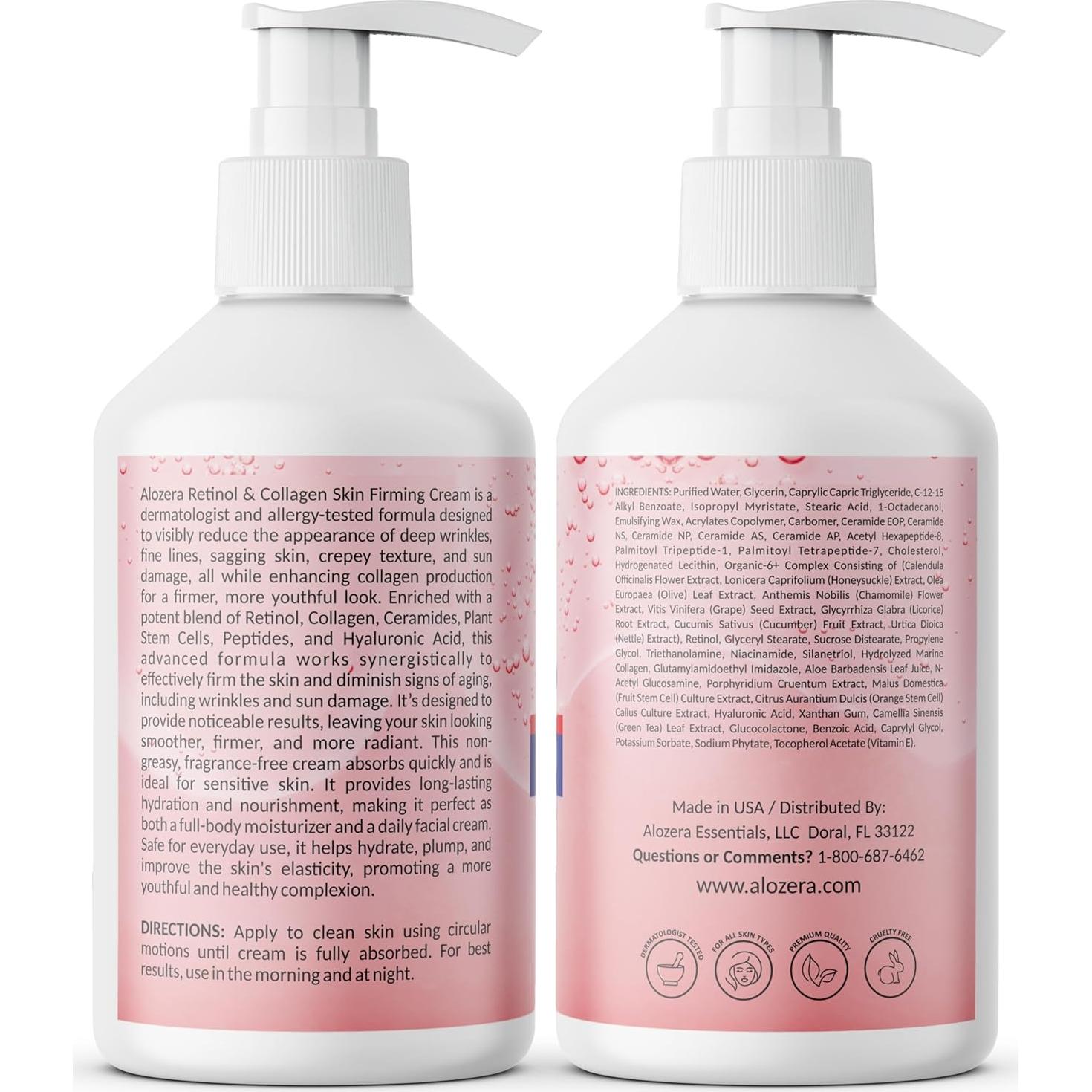 Loción Reafirmante de Retinol y Colágeno Alozera 478 ml