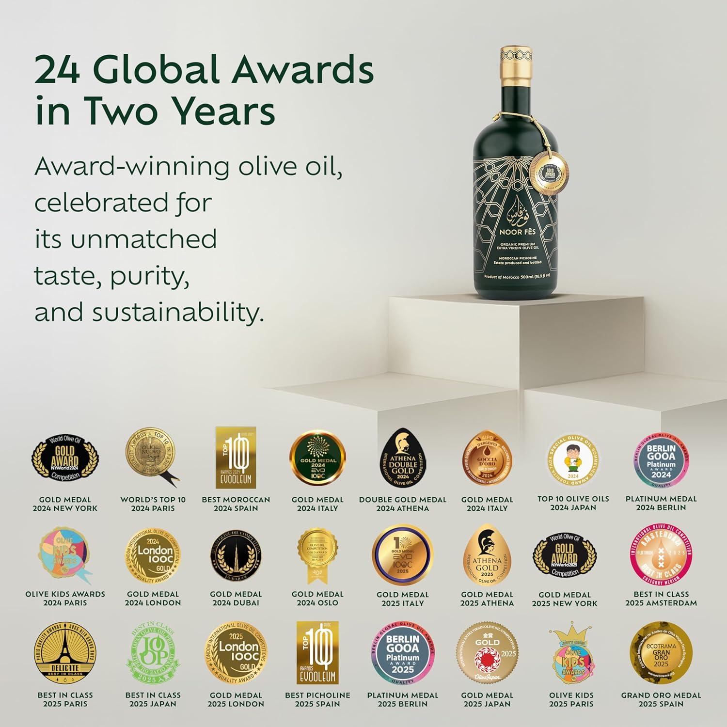 Aceite de Oliva Extra Virgen NOOR FÈS 500 ml Orgánico Picholine