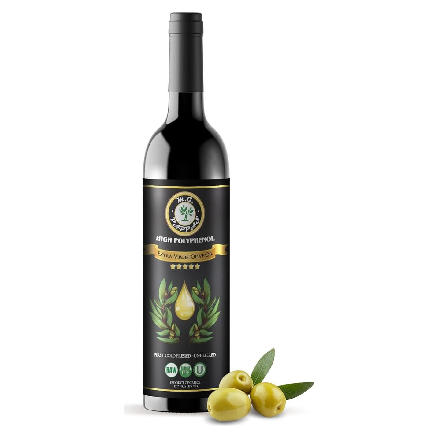 Aceite de Oliva Virgen Extra M.G. Pappas 375ml - Alto Polifenol