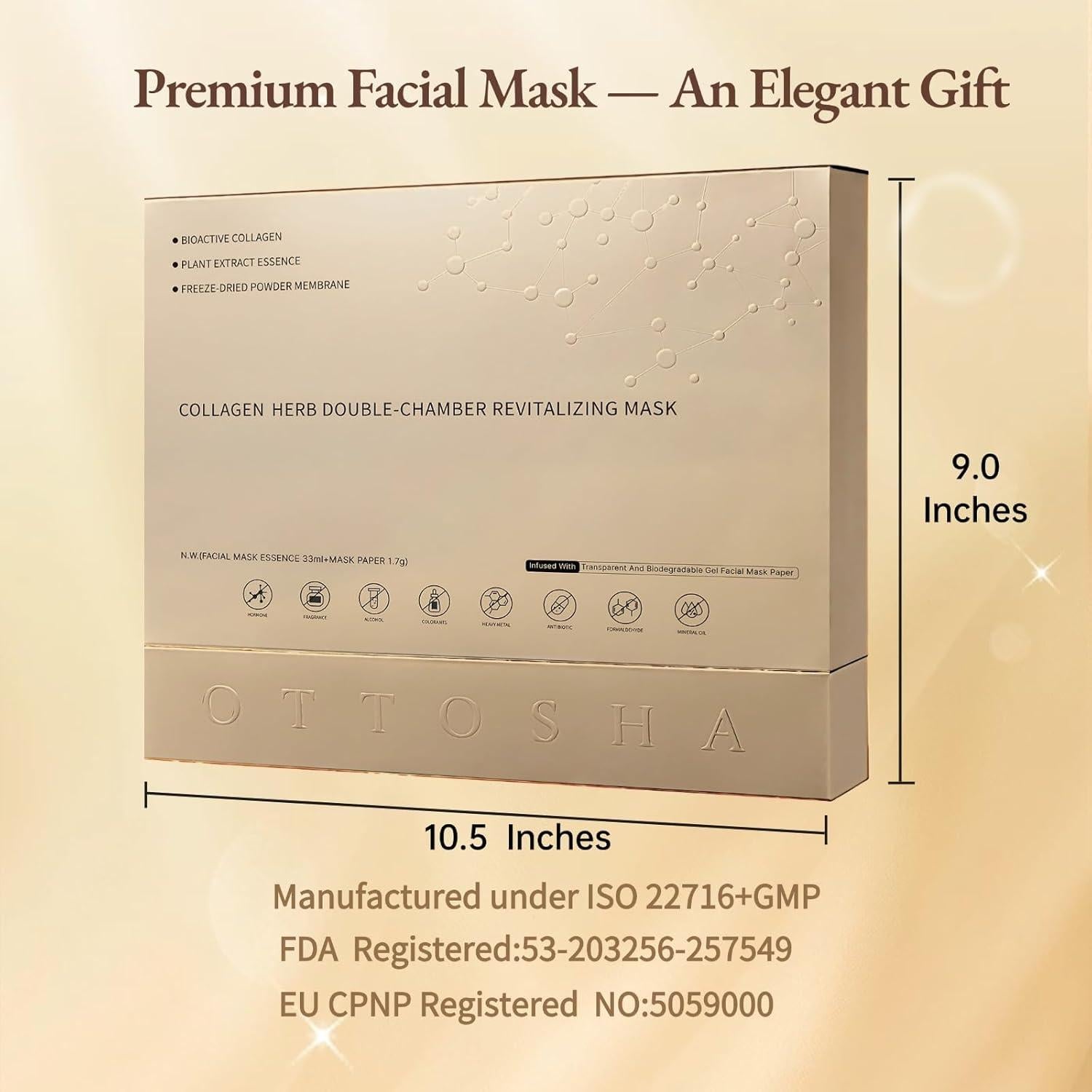 Mascarilla Facial de Colágeno Bioactivo Arahelio - 5 Pares