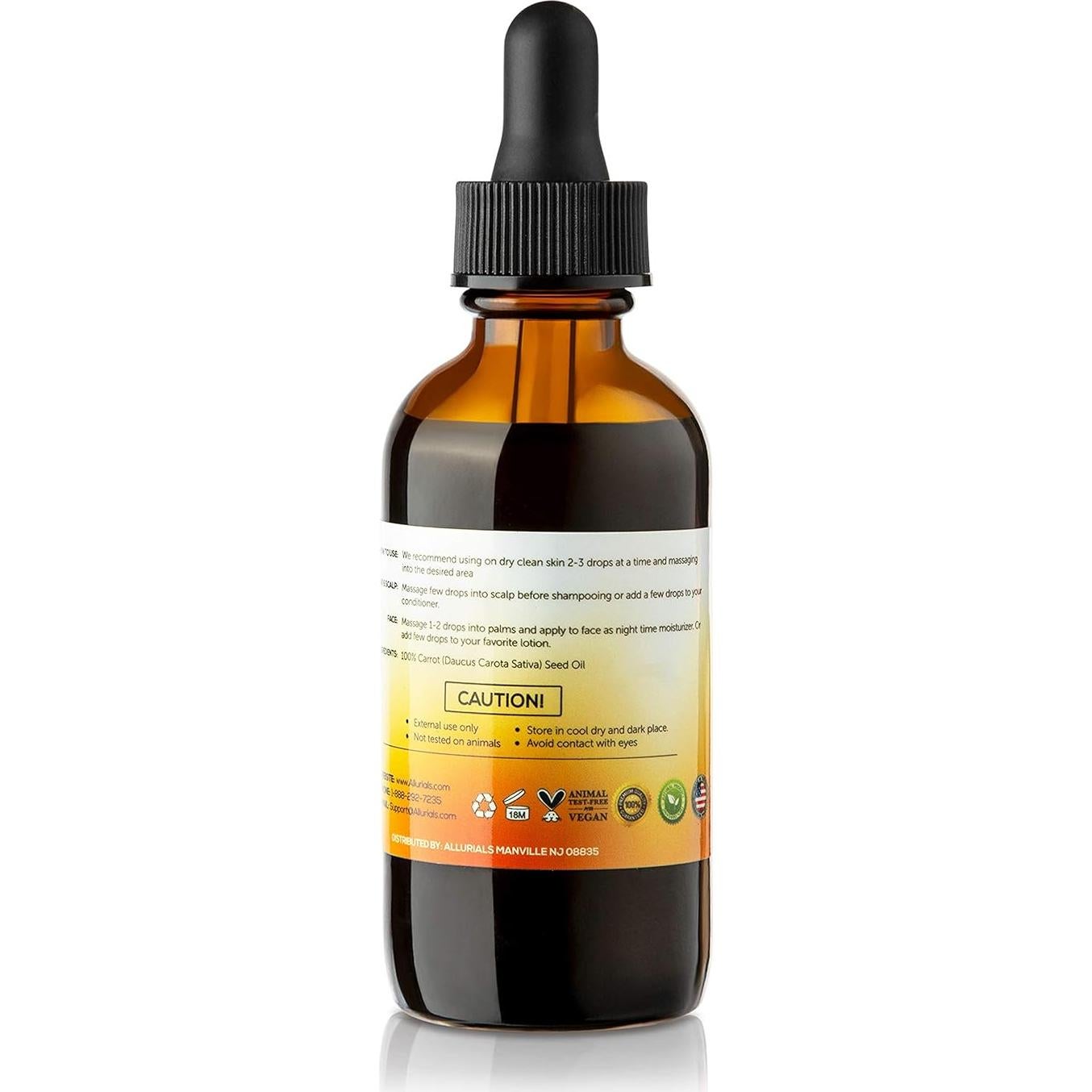 Aceite de Semilla de Zanahoria Allurials 60 ml - 100% Puro y Orgánico