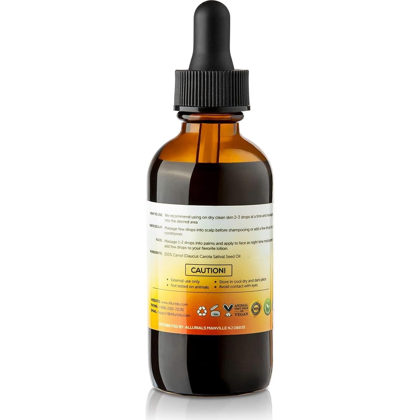 Aceite de Semilla de Zanahoria Allurials 60 ml - 100% Puro y Orgánico