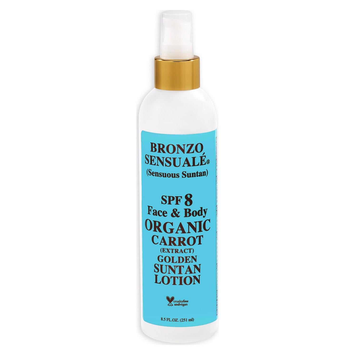 Loción bronceadora orgánica Bronzo Sensuale SPF 8 - 240 ml