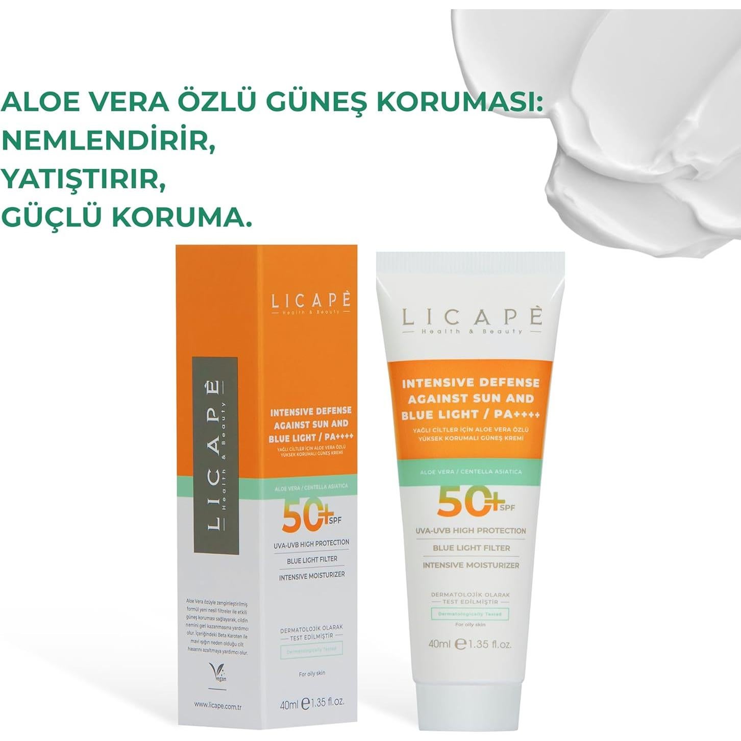 Protector Solar Facial Licape SPF 50+ Aloe Vera 40ml Piel Grasa