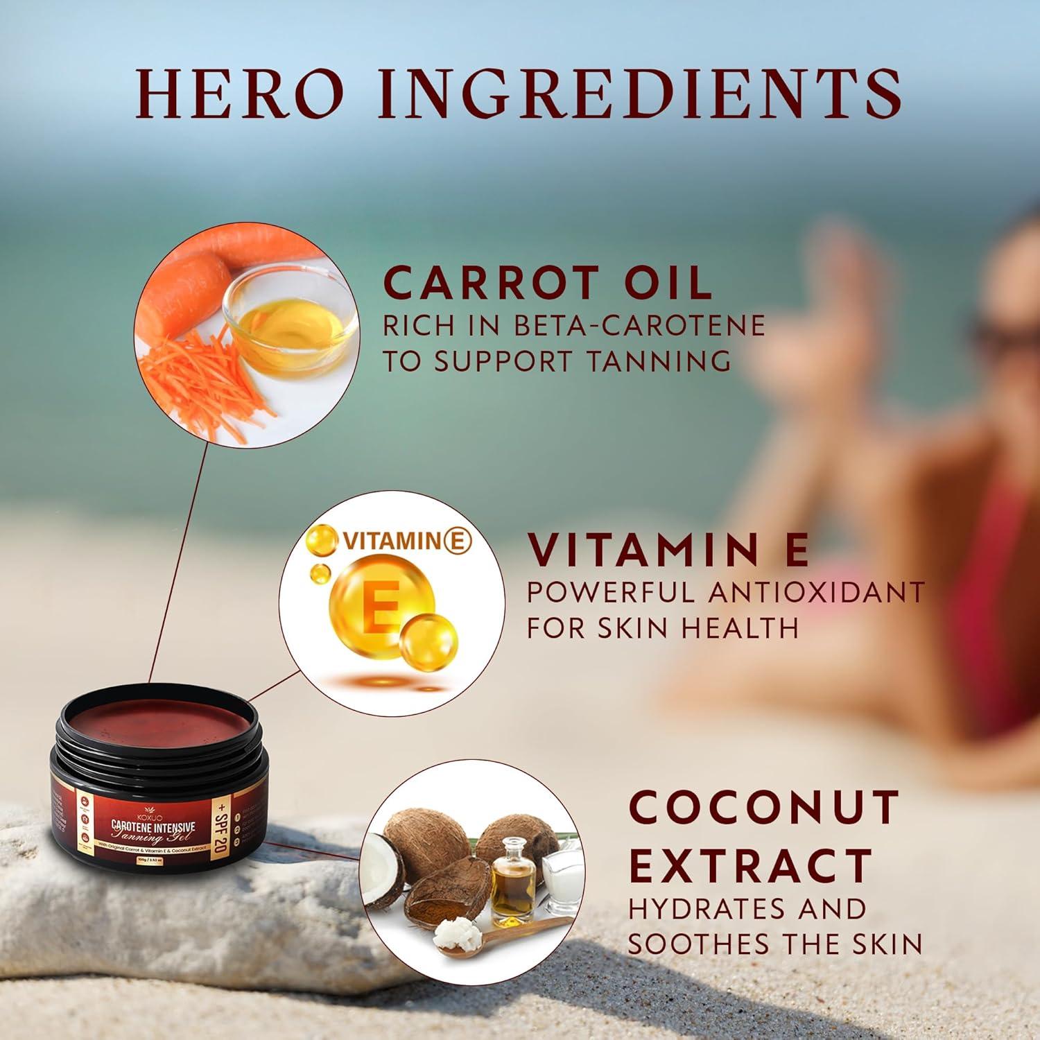 Gel bronceador natural Acelerador Caroteno 140g Coco Zanahoria