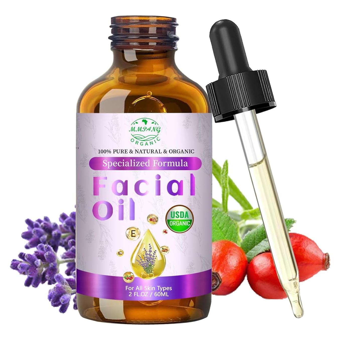 Aceite Facial Antienvejecimiento MMPANG 60 ml - Rosa Mosqueta y Lavanda