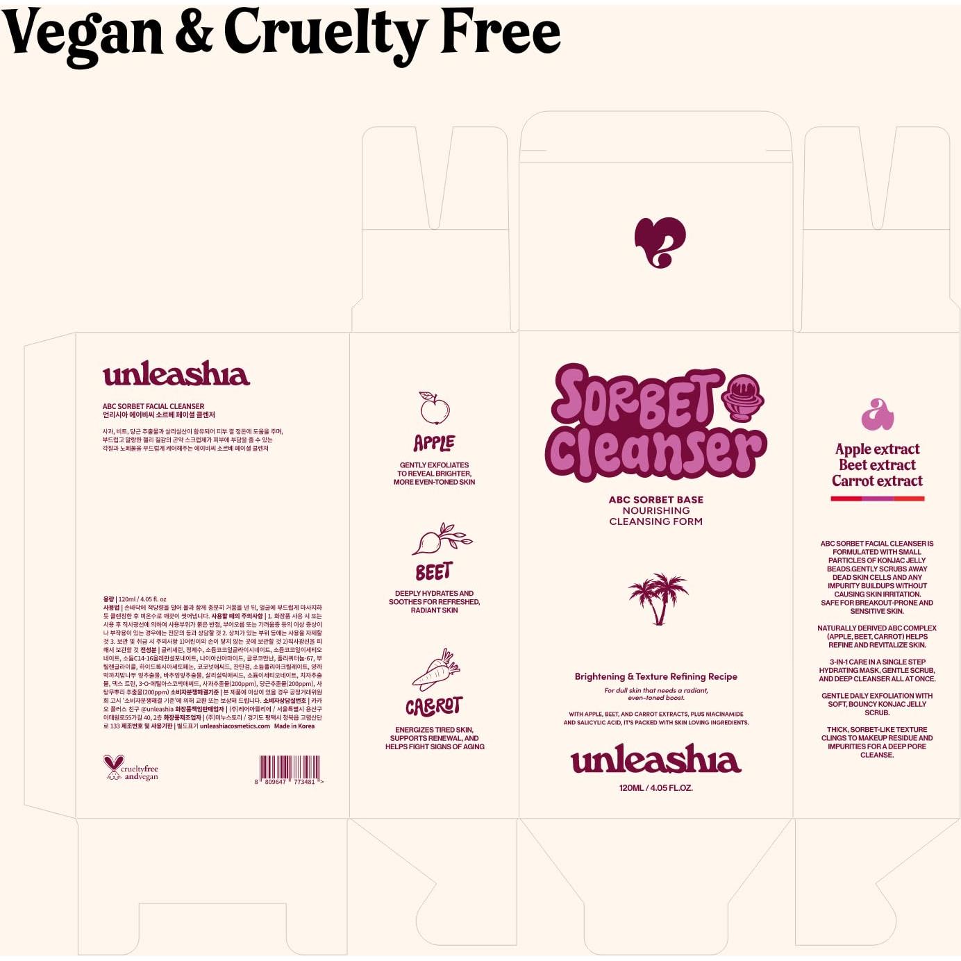 Limpiador Facial Hidratante 3 en 1 UNLEASHIA ABC 159g