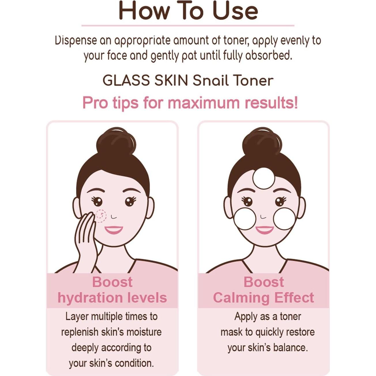 Tónico Facial Hidratante DEARBOO Glass Skin 250 ml Mucina Caracol