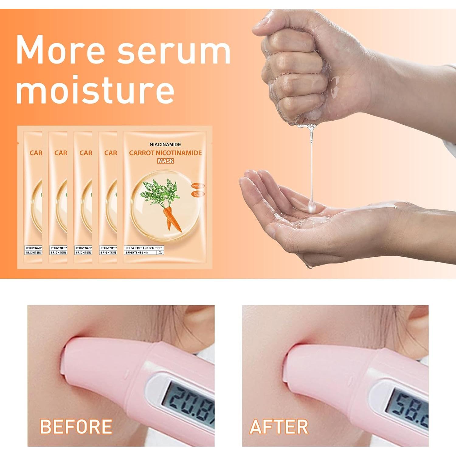 Mascarilla Facial Hidratante de Zanahoria GUOYAOLIFU 30ml 5Pack