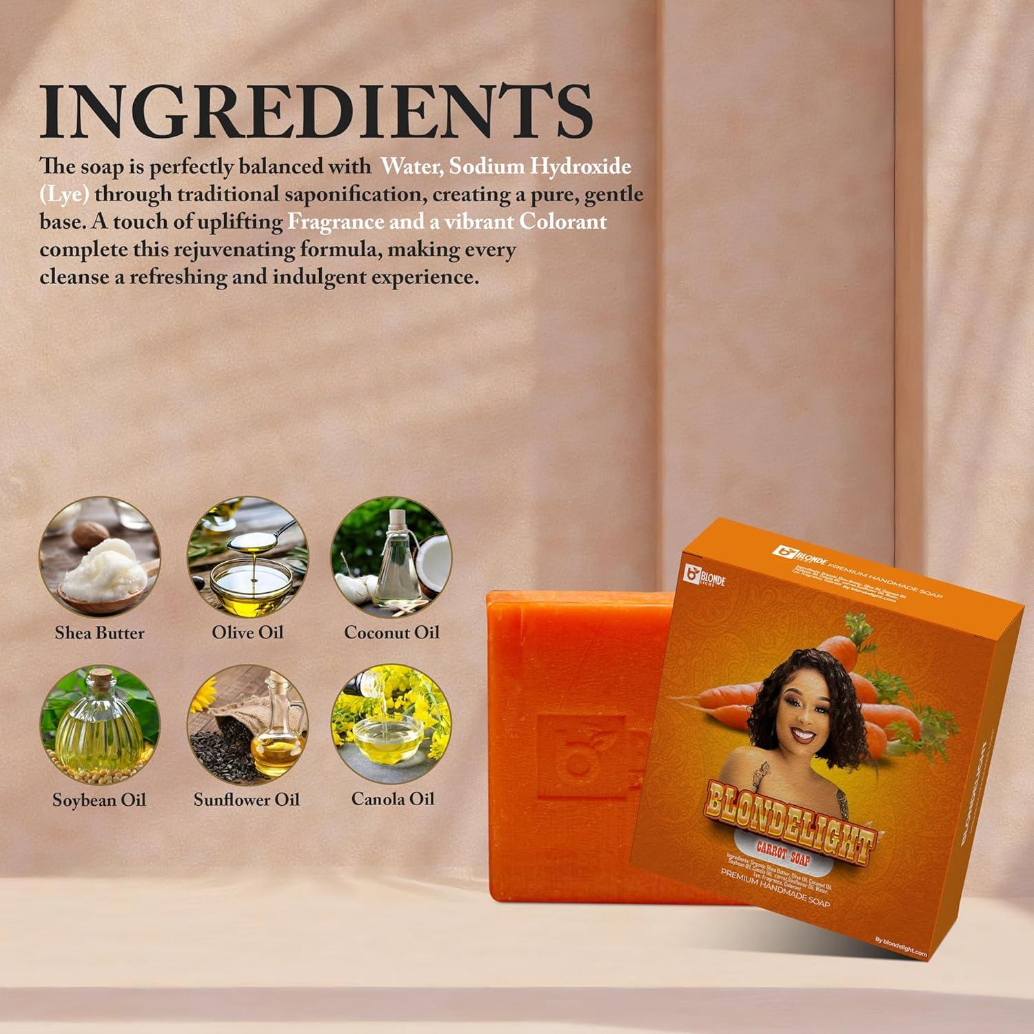 Jabón de Zanahoria Blondelight 224g - Hidratante y Nutritivo