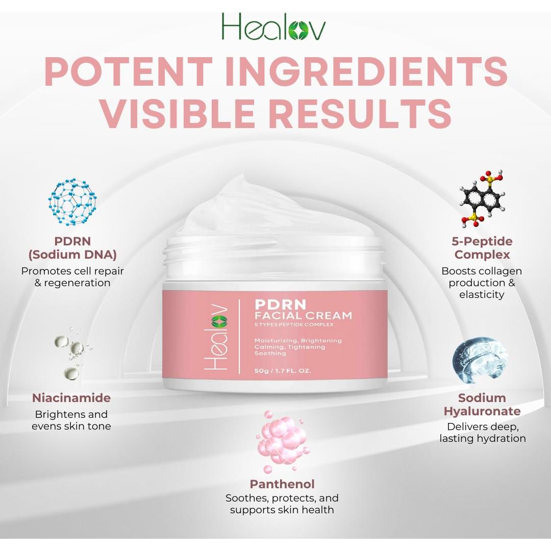 Crema Hidratante Facial Healov PDRN 90g - Antienvejecimiento