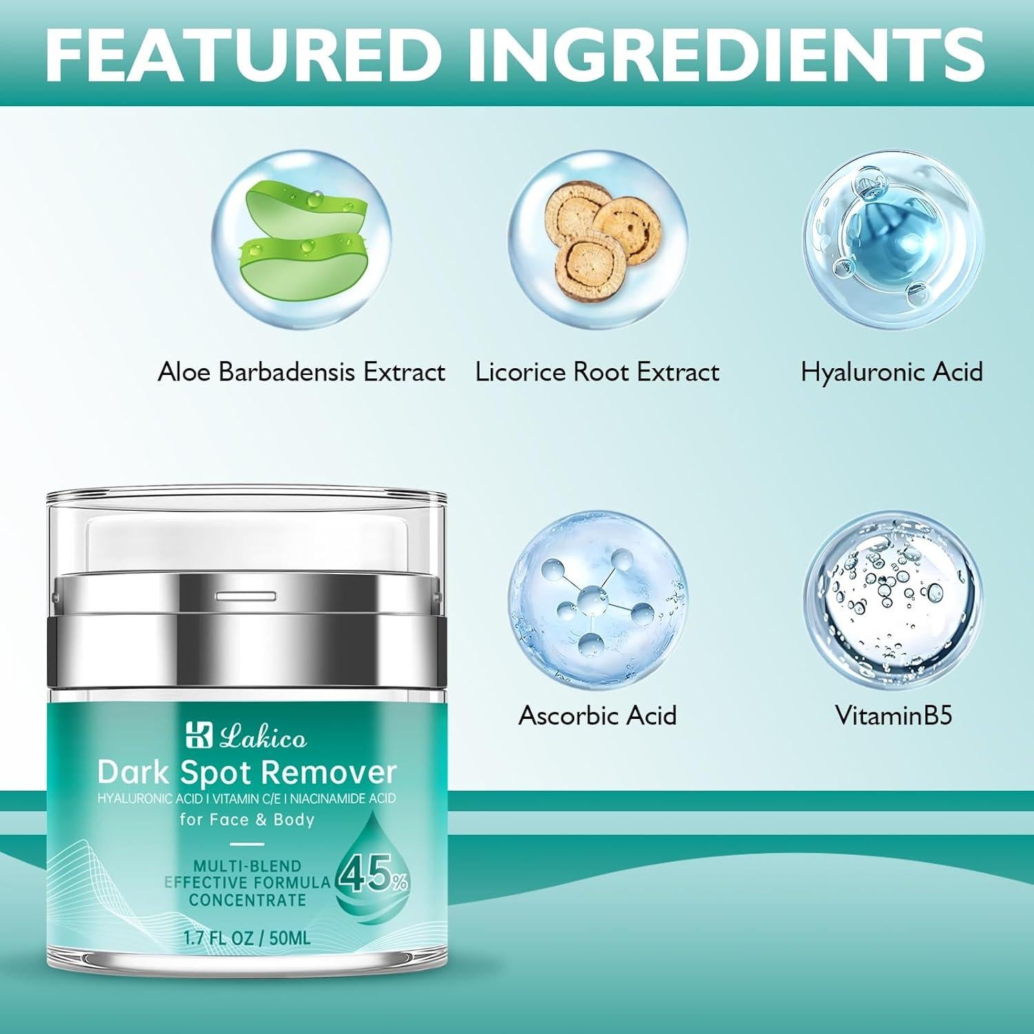 Removedor de Manchas Oscuras Lakico 50 ml - Crema Facial y Corporal