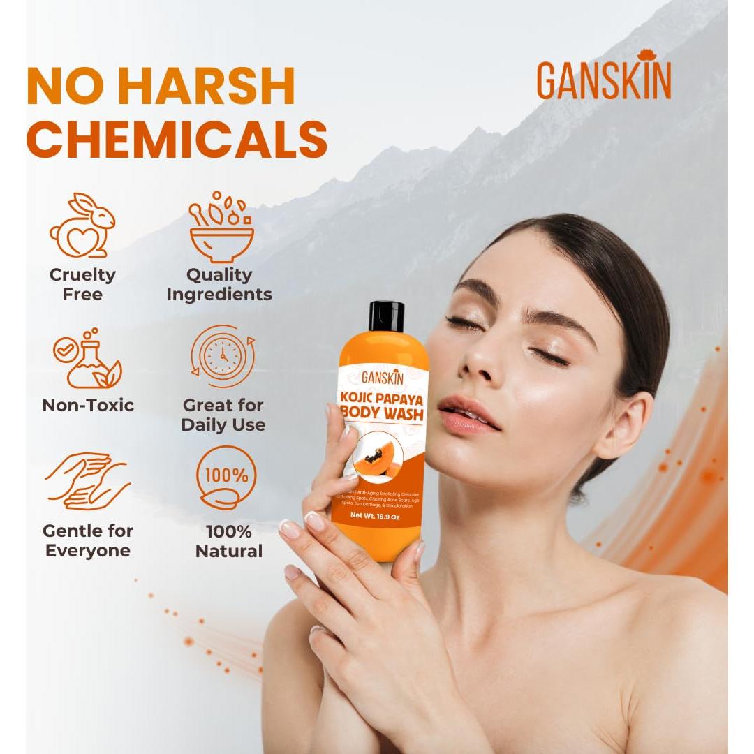 Jabón Corporal Ganskin Ácido Kójico y Papaya 100g - Ilumina Piel