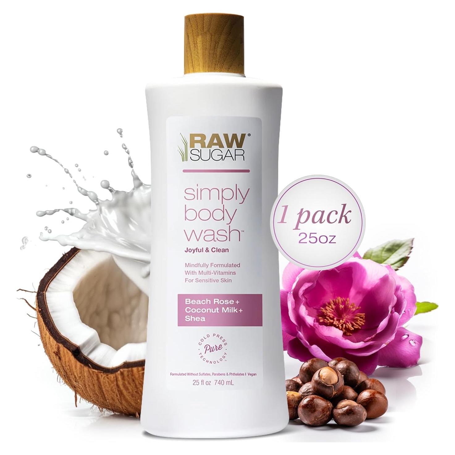 Gel de Ducha Raw Sugar 739 ml Rosa de Playa + Coco - Piel Sensible