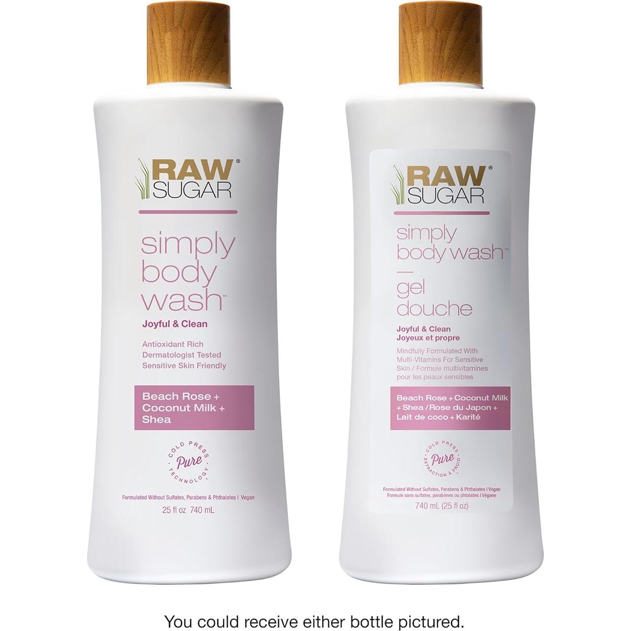 Gel de Ducha Raw Sugar 739 ml Rosa de Playa + Coco - Piel Sensible