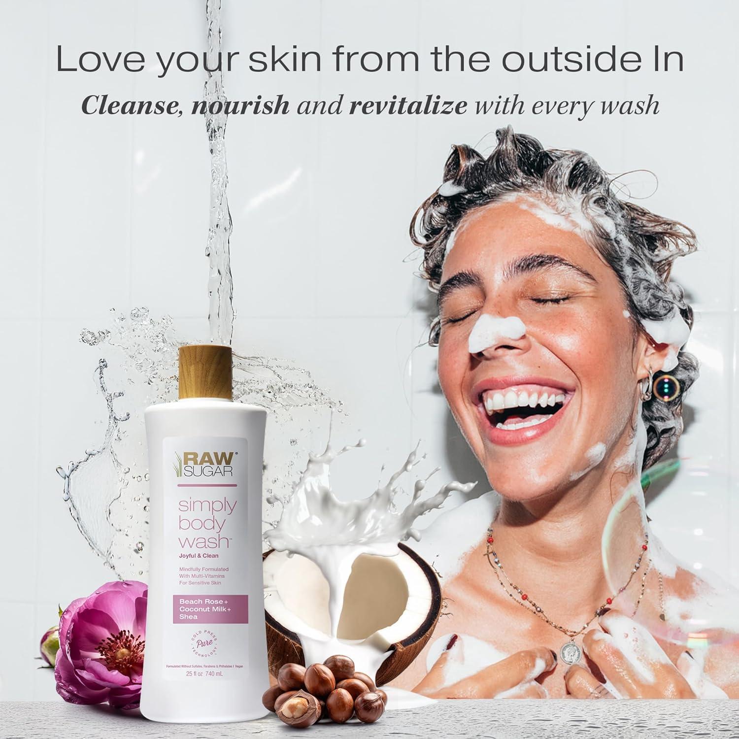 Gel de Ducha Raw Sugar 739 ml Rosa de Playa + Coco - Piel Sensible