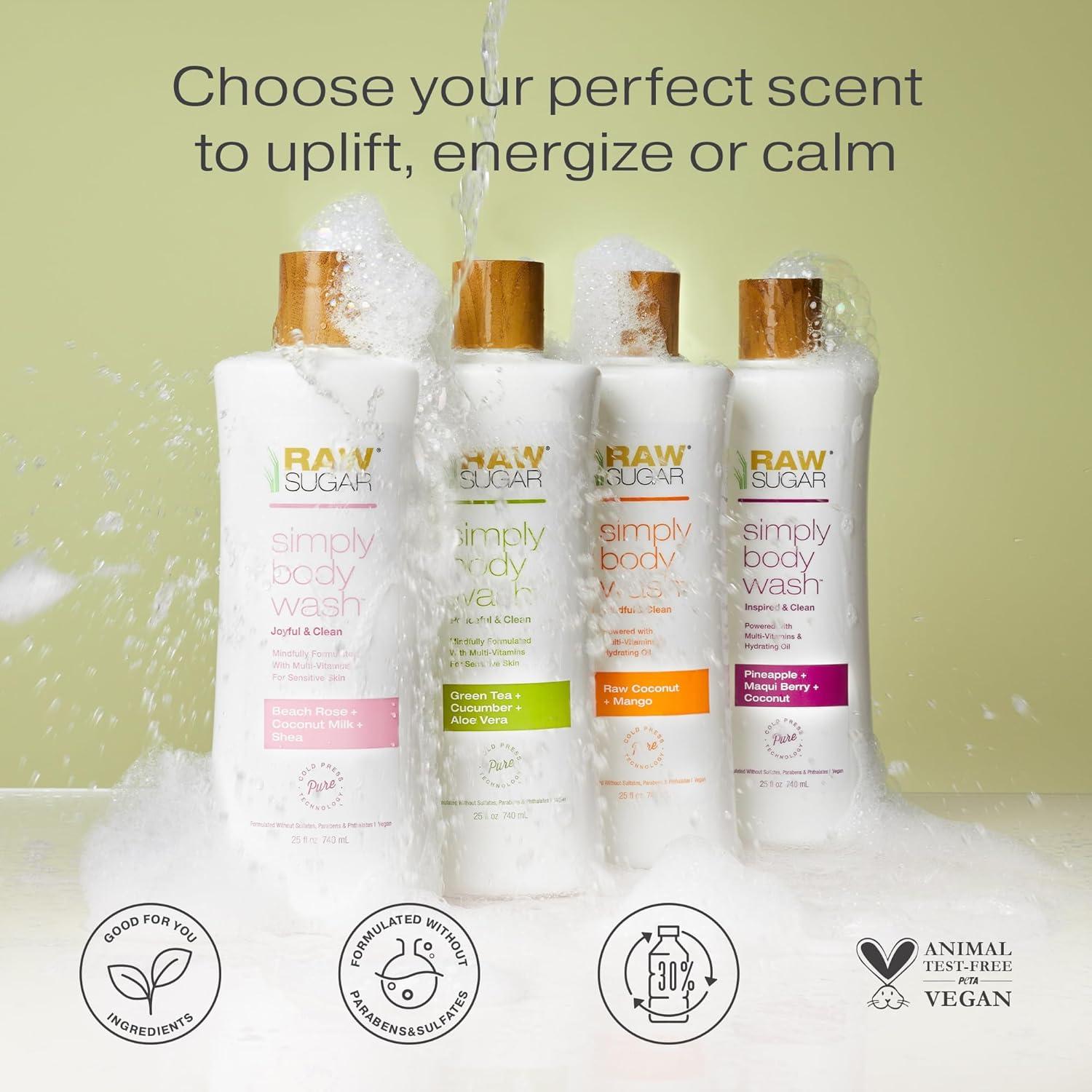 Gel de Ducha Raw Sugar 739 ml Rosa de Playa + Coco - Piel Sensible