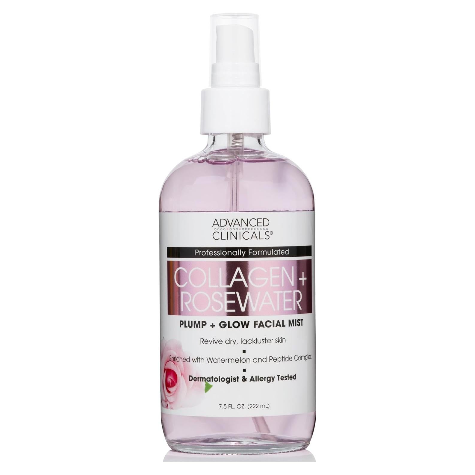 Tónico Facial Advanced Clinicals Colágeno y Agua de Rosa 236 ml