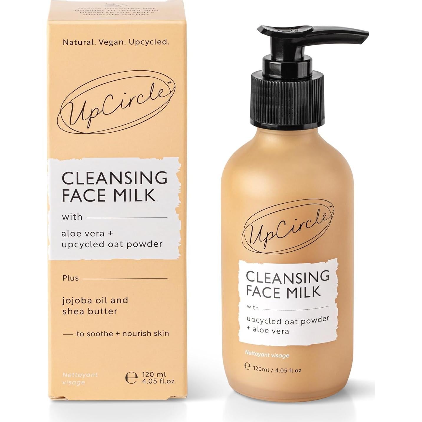 Leche Limpiadora Facial UpCircle 115g con Aloe Vera y Avena