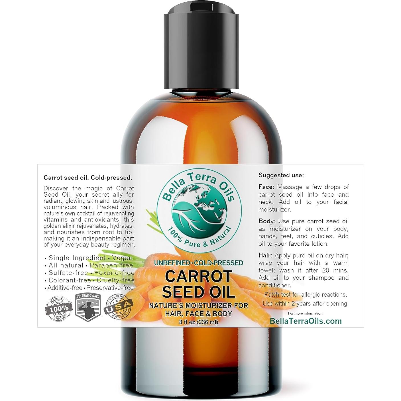 Aceite de Semilla de Zanahoria Orgánico Bella Terra 236 ml - Antioxidante