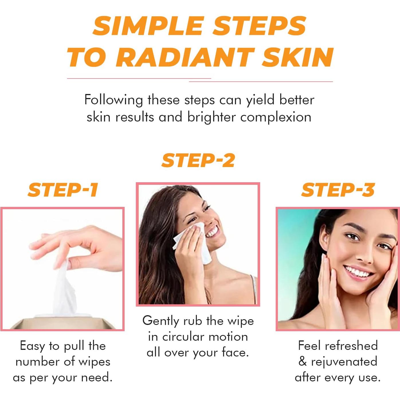 Toallitas Faciales Vitamina C Klar & Co - 95% Natural, Hidratantes