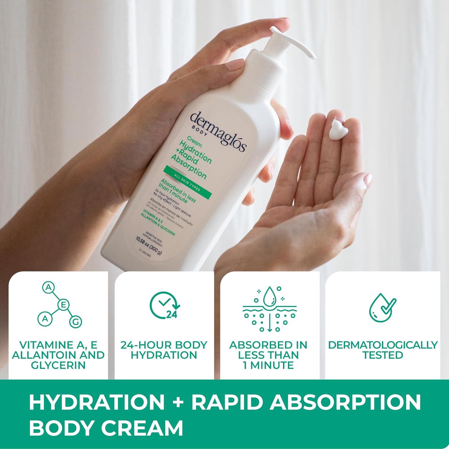 Crema Hidratante Corporal Dermaglós 300 g | 24 Horas Hidratación