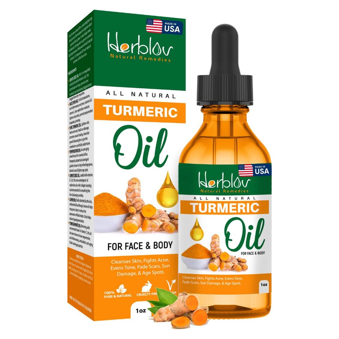 Suero Facial de Cúrcuma Herblov - Ilumina y Trata Manchas