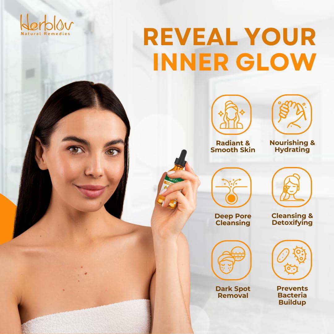 Suero Facial de Cúrcuma Herblov - Ilumina y Trata Manchas