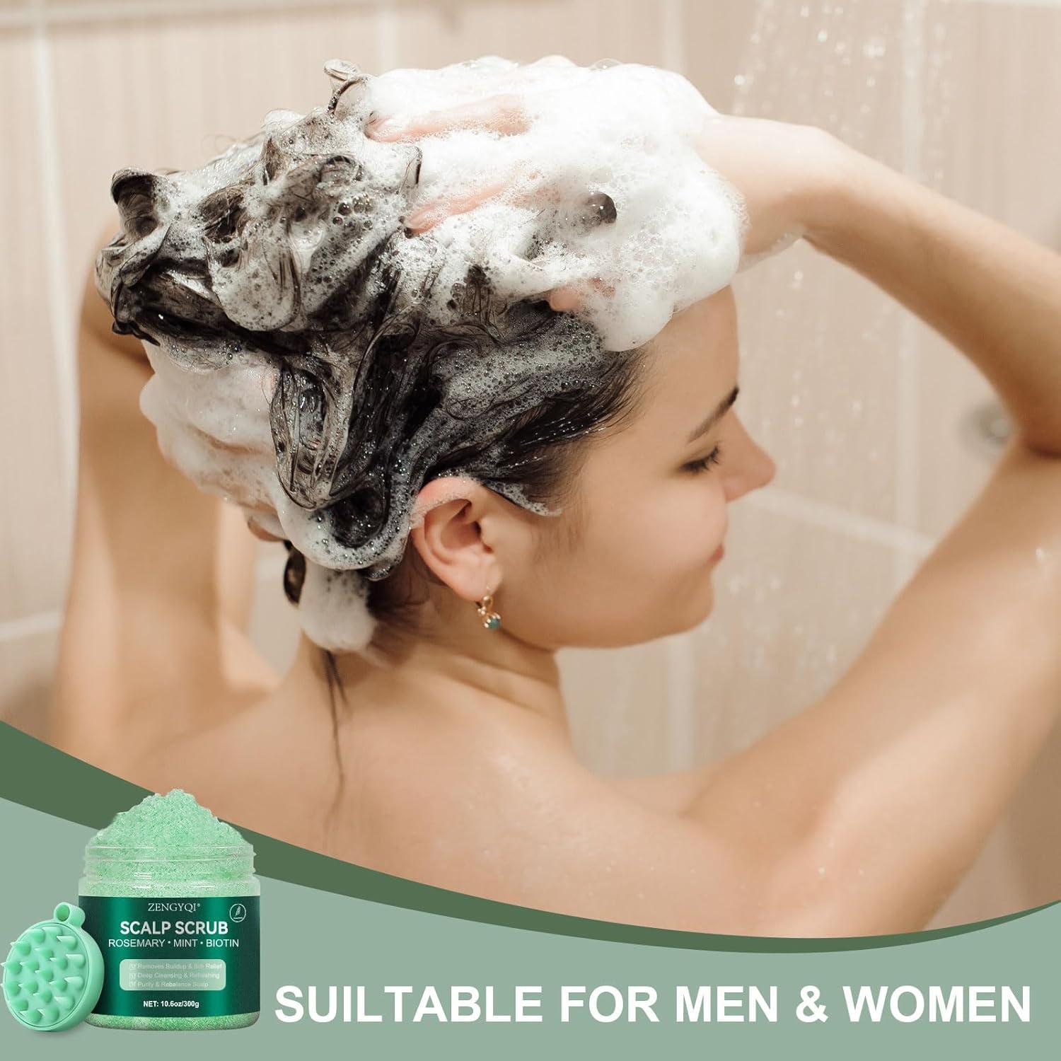 Exfoliante para Cuero Cabelludo ZENGYQI con Romero y Menta 300g