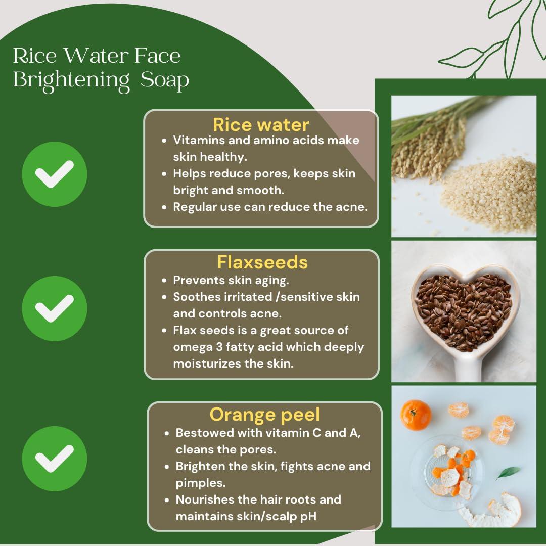 Jabón Iluminador Facial de Agua de Arroz y Linaza 99g