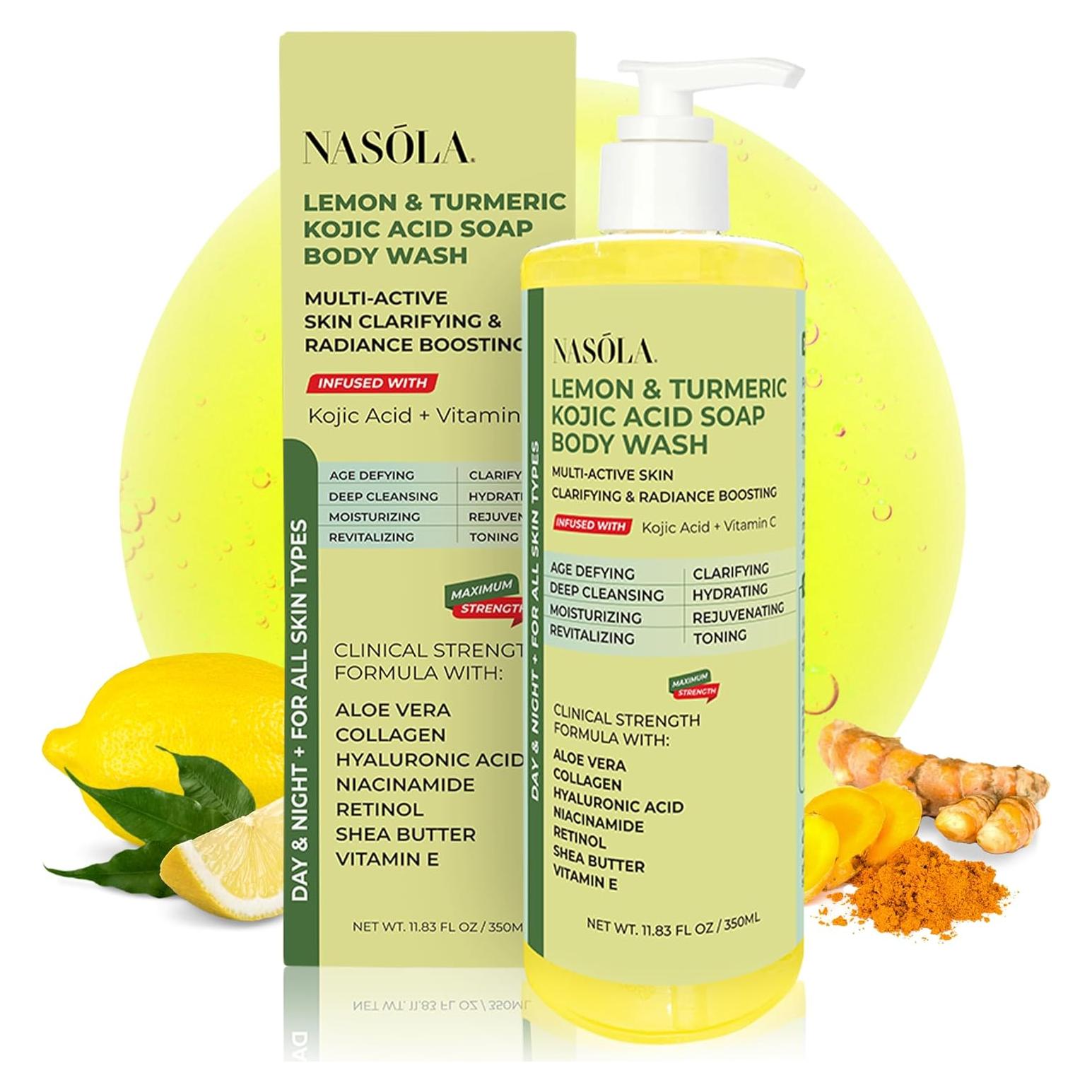 Jabón Líquido Nasola de Ácido Kojico y Cúrcuma 350 ml