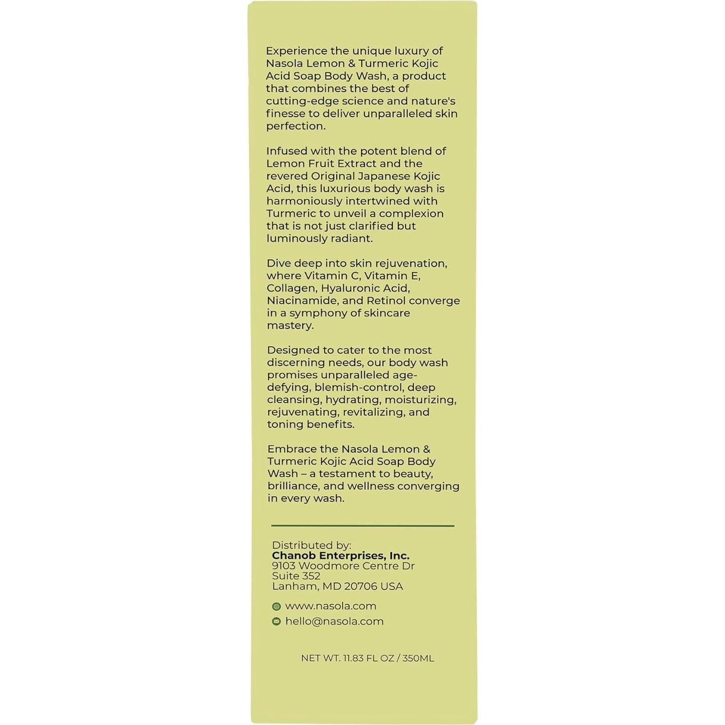 Jabón Líquido Nasola de Ácido Kojico y Cúrcuma 350 ml