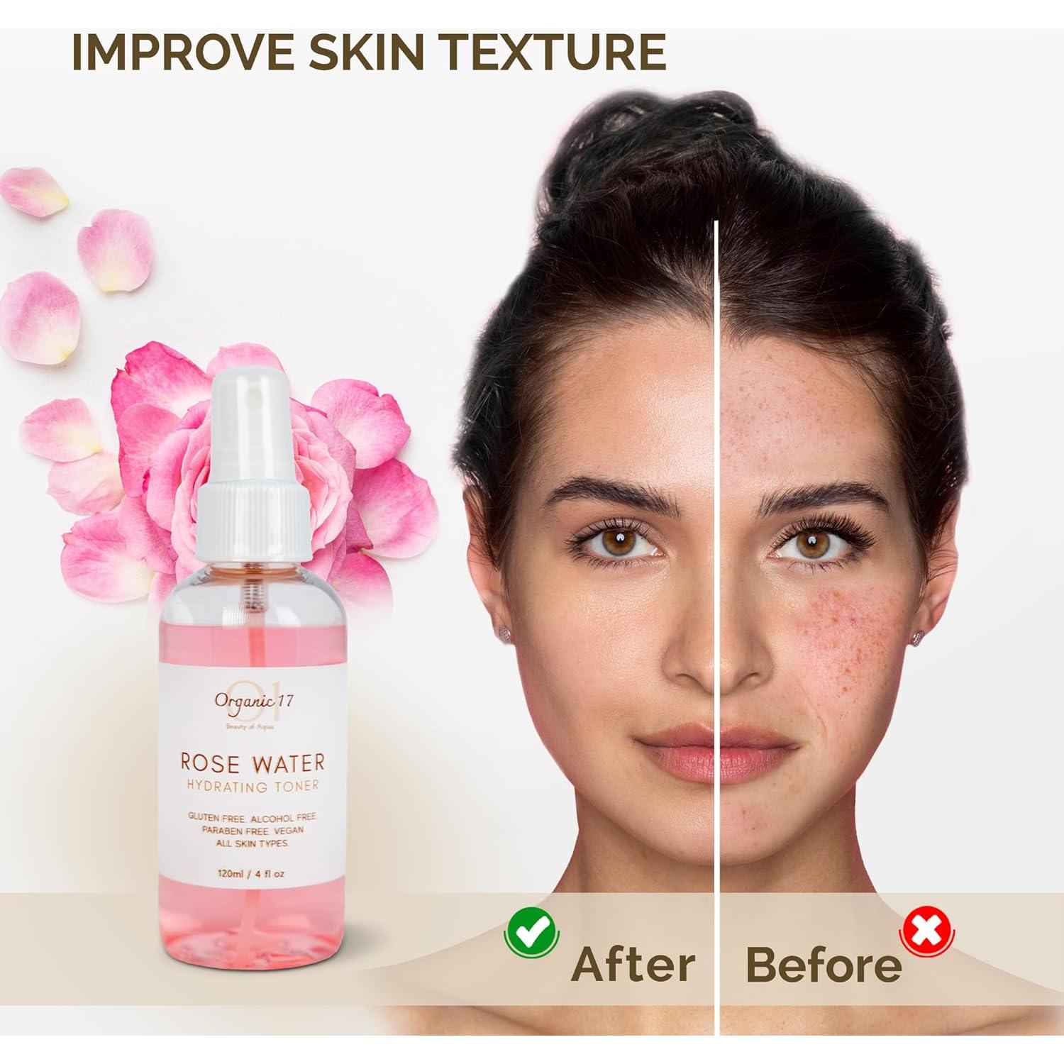 Spray Tonificante Hidratante O1Organic17 - Agua de Rosa 120ml