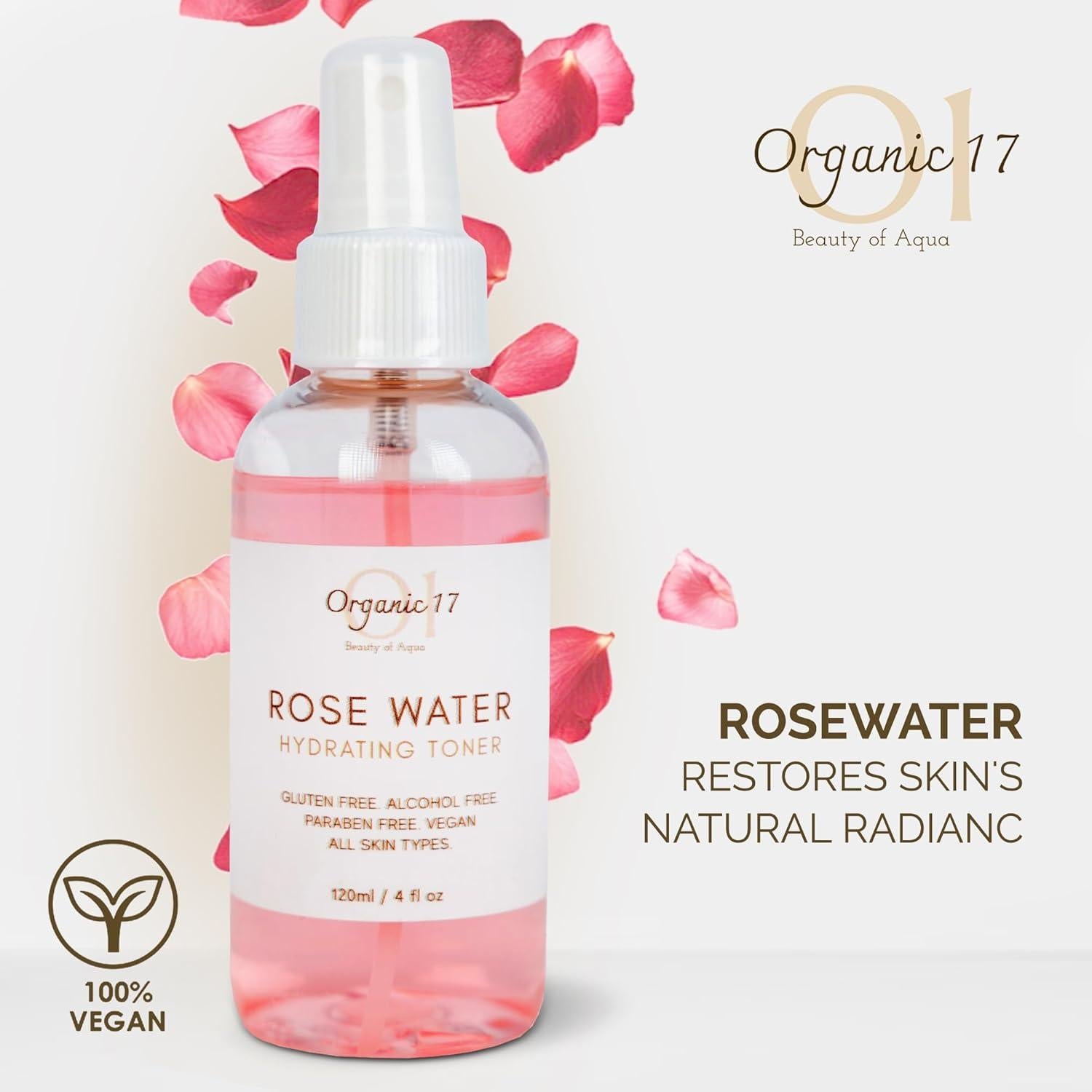 Spray Tonificante Hidratante O1Organic17 - Agua de Rosa 120ml