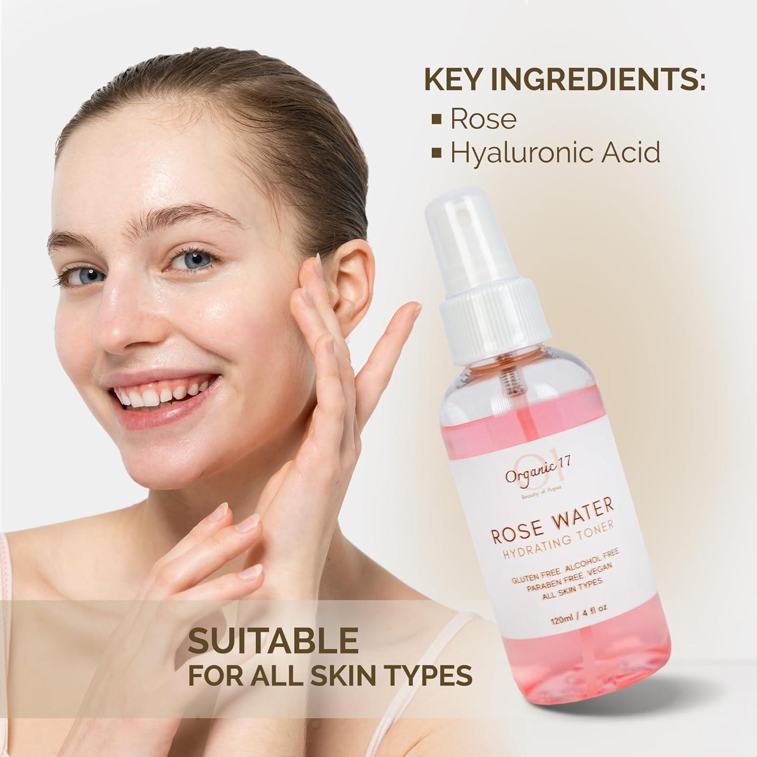 Spray Tonificante Hidratante O1Organic17 - Agua de Rosa 120ml