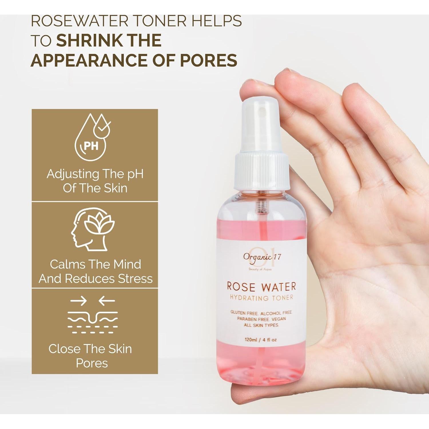 Spray Tonificante Hidratante O1Organic17 - Agua de Rosa 120ml