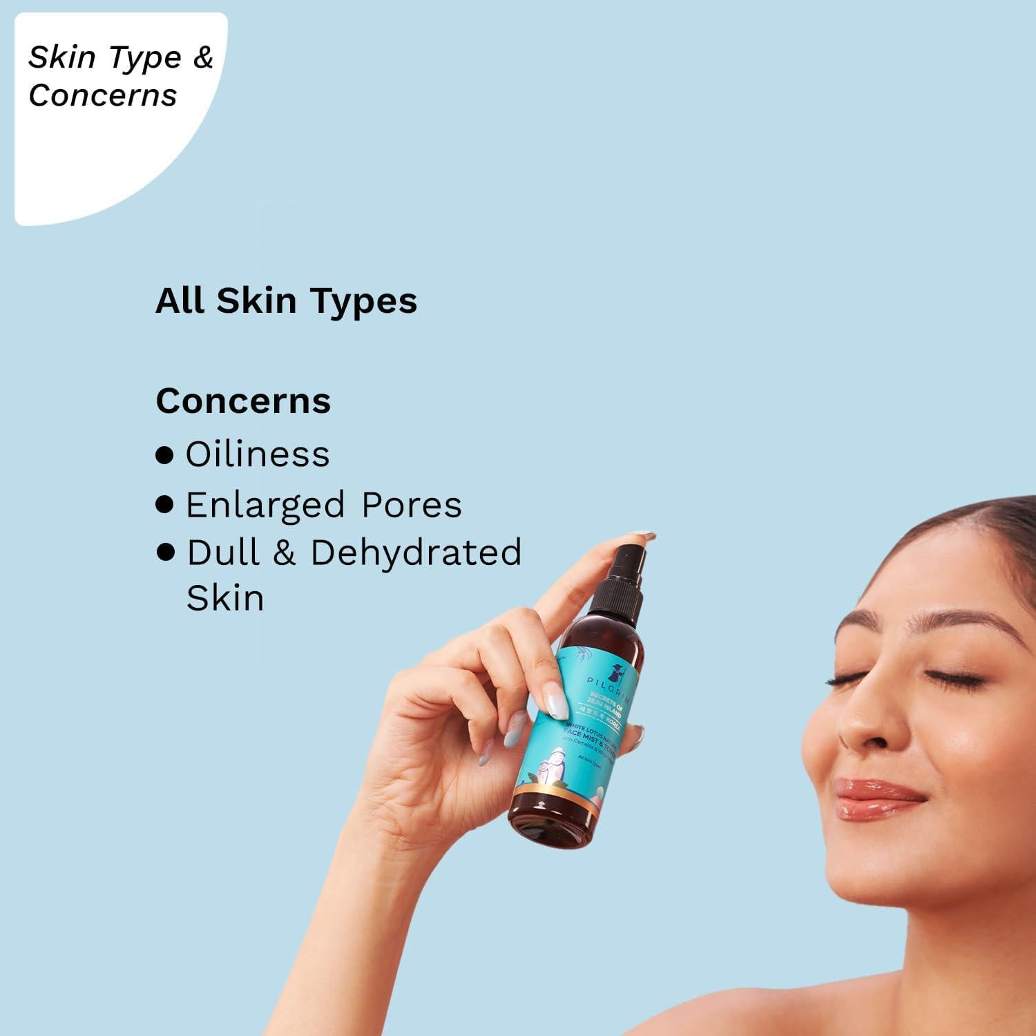 Nebulizador y tónico refrescante Pilgrim 100ml - Loto Blanco