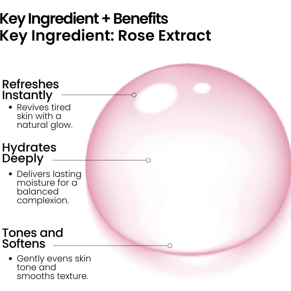 Tónico Hidratante de Agua de Rosa VEGANIS 124 ml - Vegano, Libre de Alcohol
