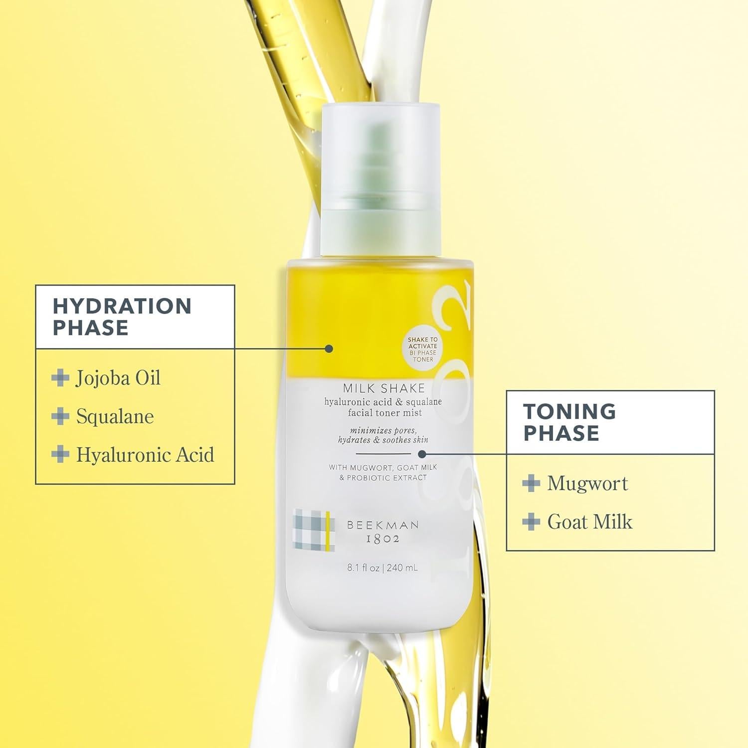 Beekman 1802 Tónico Hidratante y Bruma Facial 240 ml + Aceite Facial 30 ml