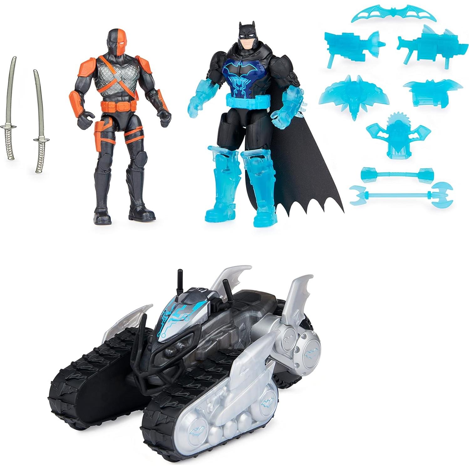 Bat-Tech Crawler Batman y Deathstroke 4" con 12 accesorios