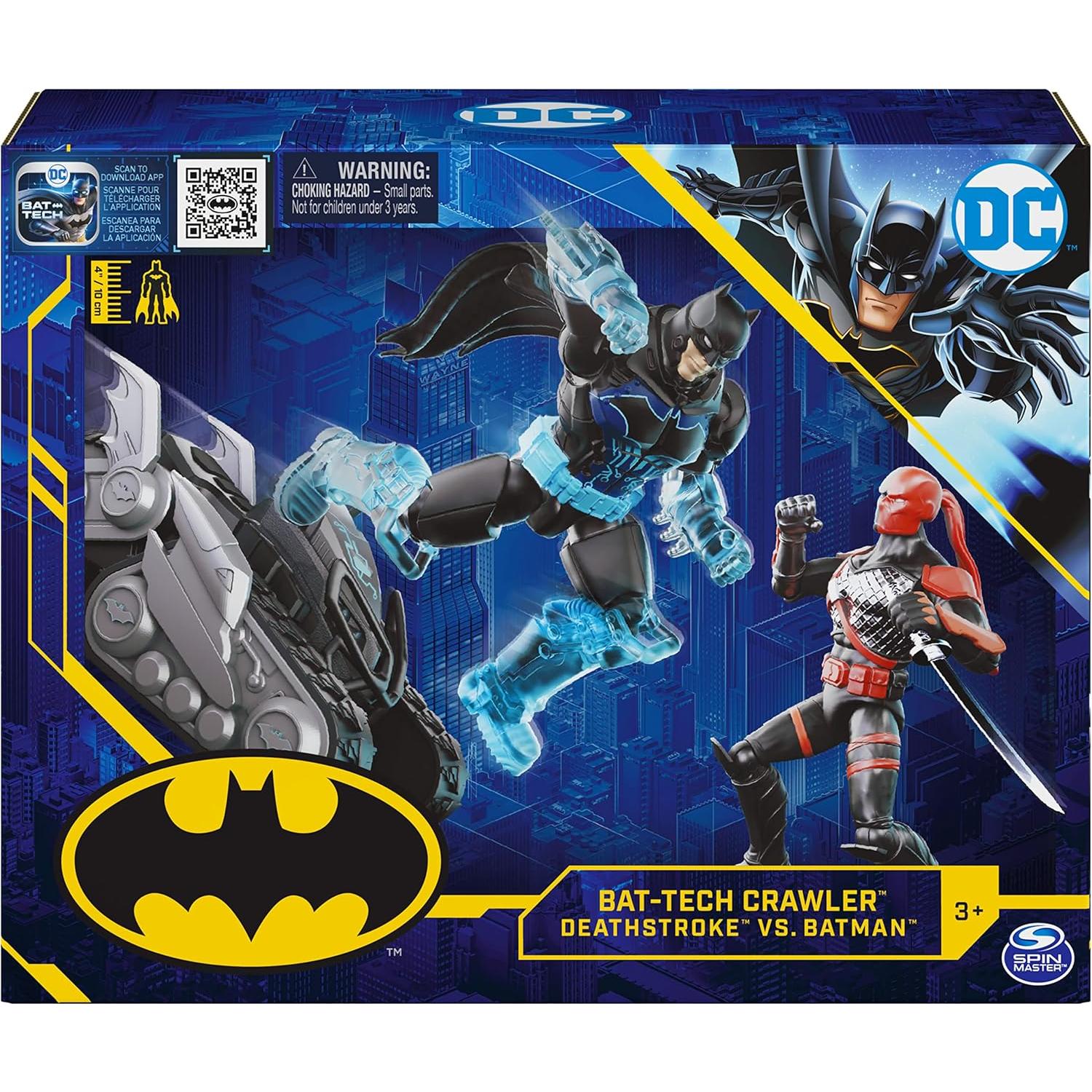 Bat-Tech Crawler Batman y Deathstroke 4" con 12 accesorios