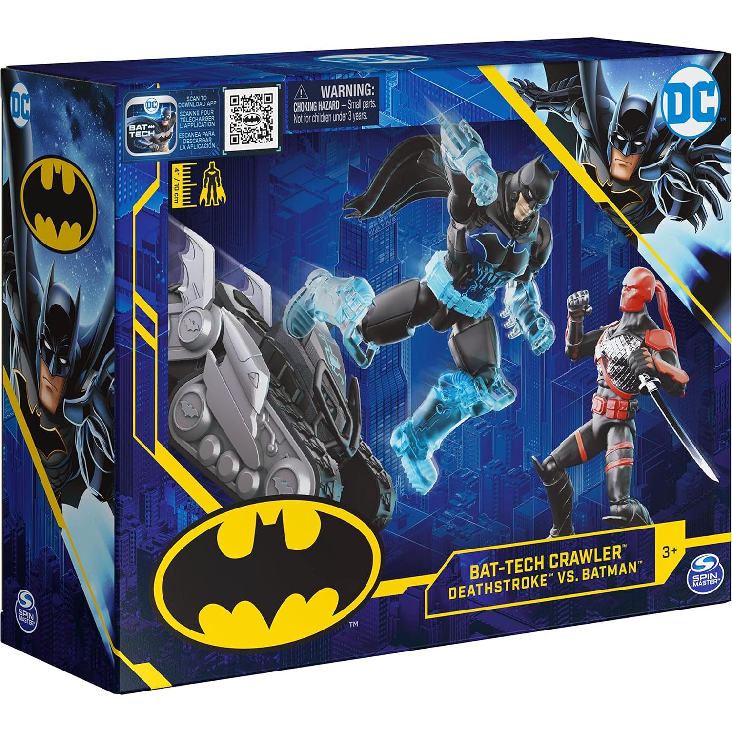 Bat-Tech Crawler Batman y Deathstroke 4" con 12 accesorios