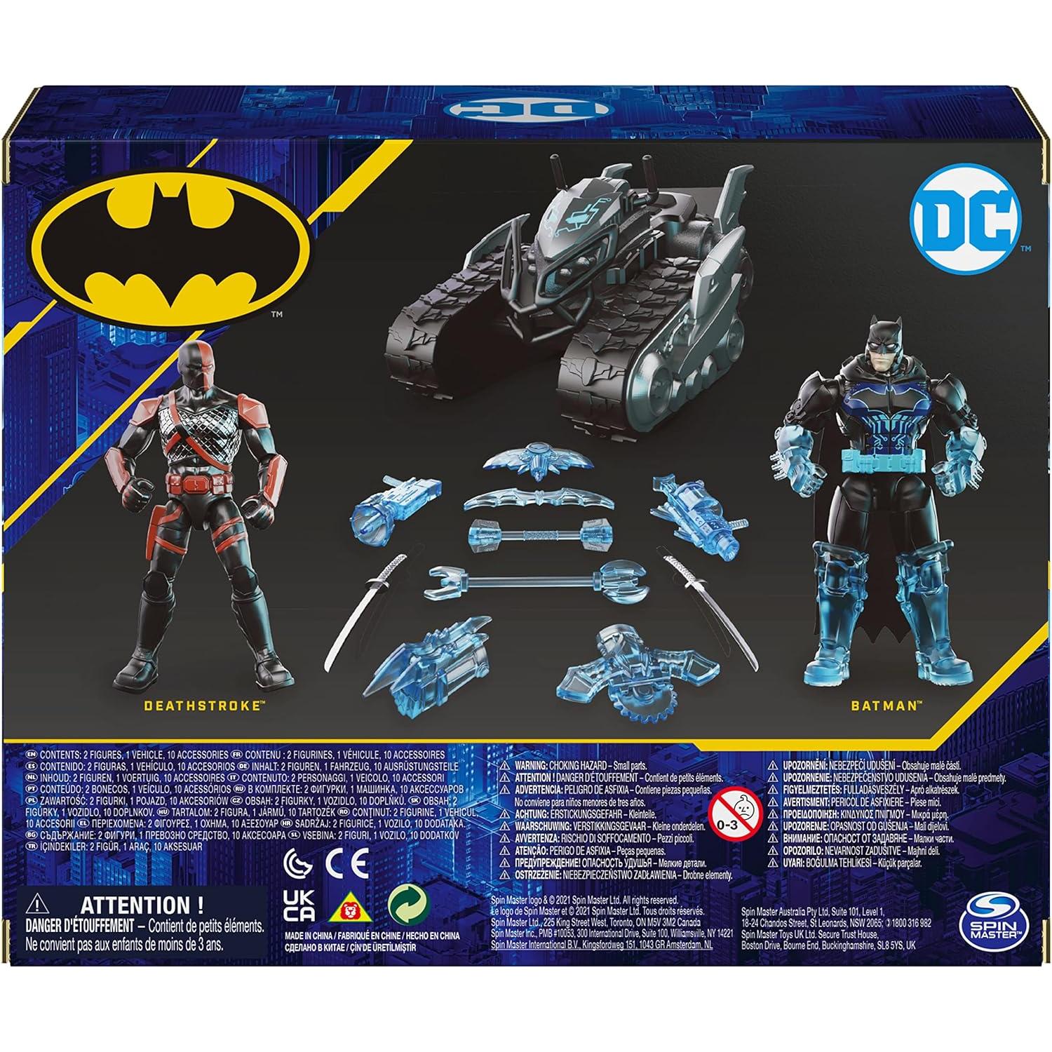 Bat-Tech Crawler Batman y Deathstroke 4" con 12 accesorios