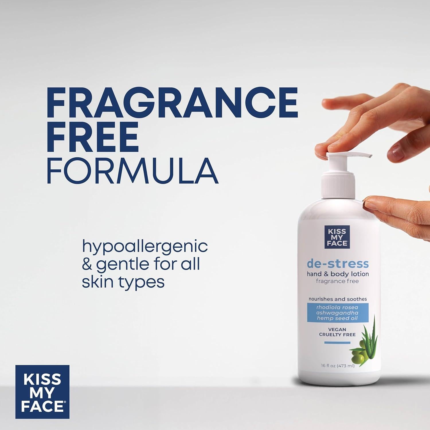 Loción Hidratante de Manos y Cuerpo Kiss My Face 473 ml Sin Fragancia