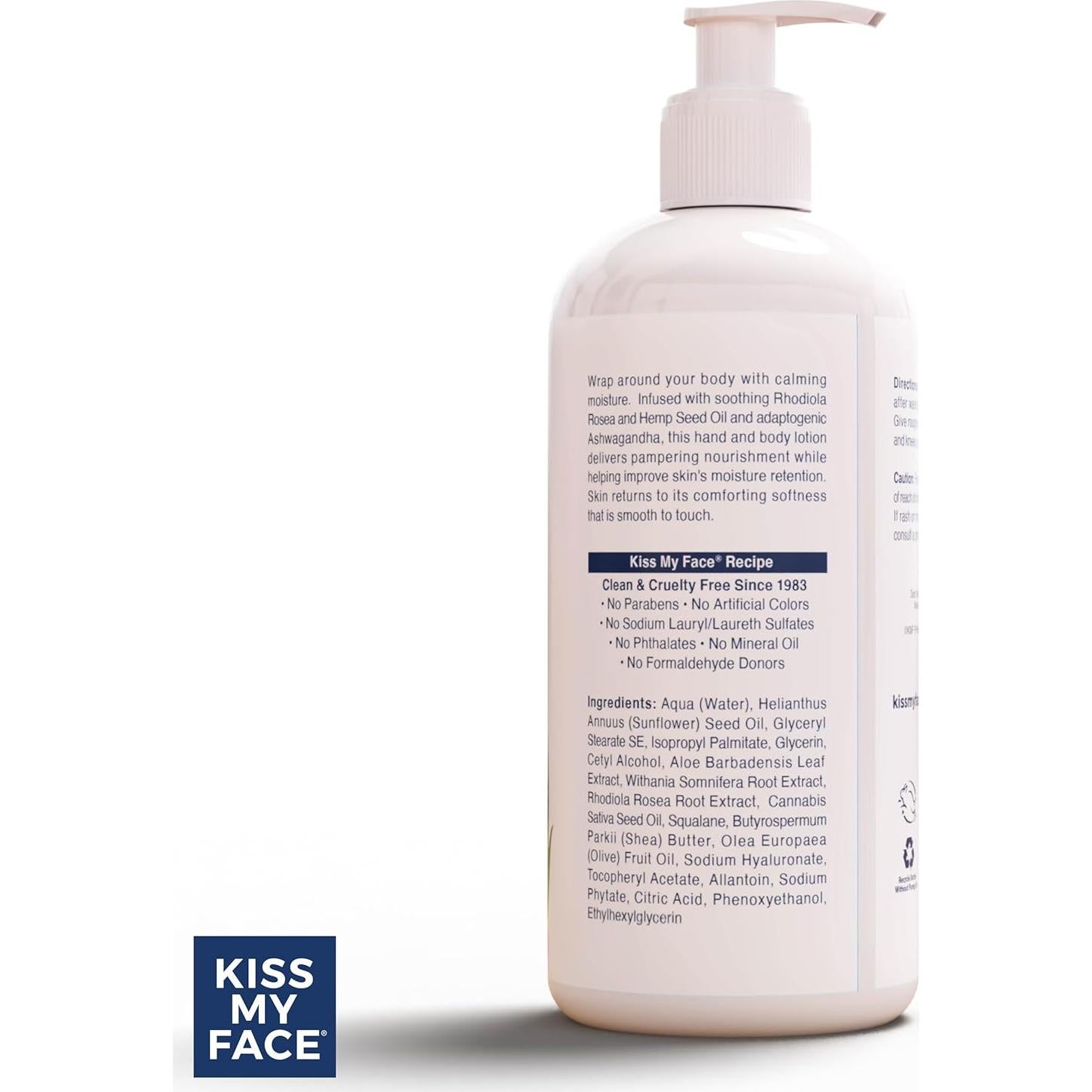 Loción Hidratante de Manos y Cuerpo Kiss My Face 473 ml Sin Fragancia