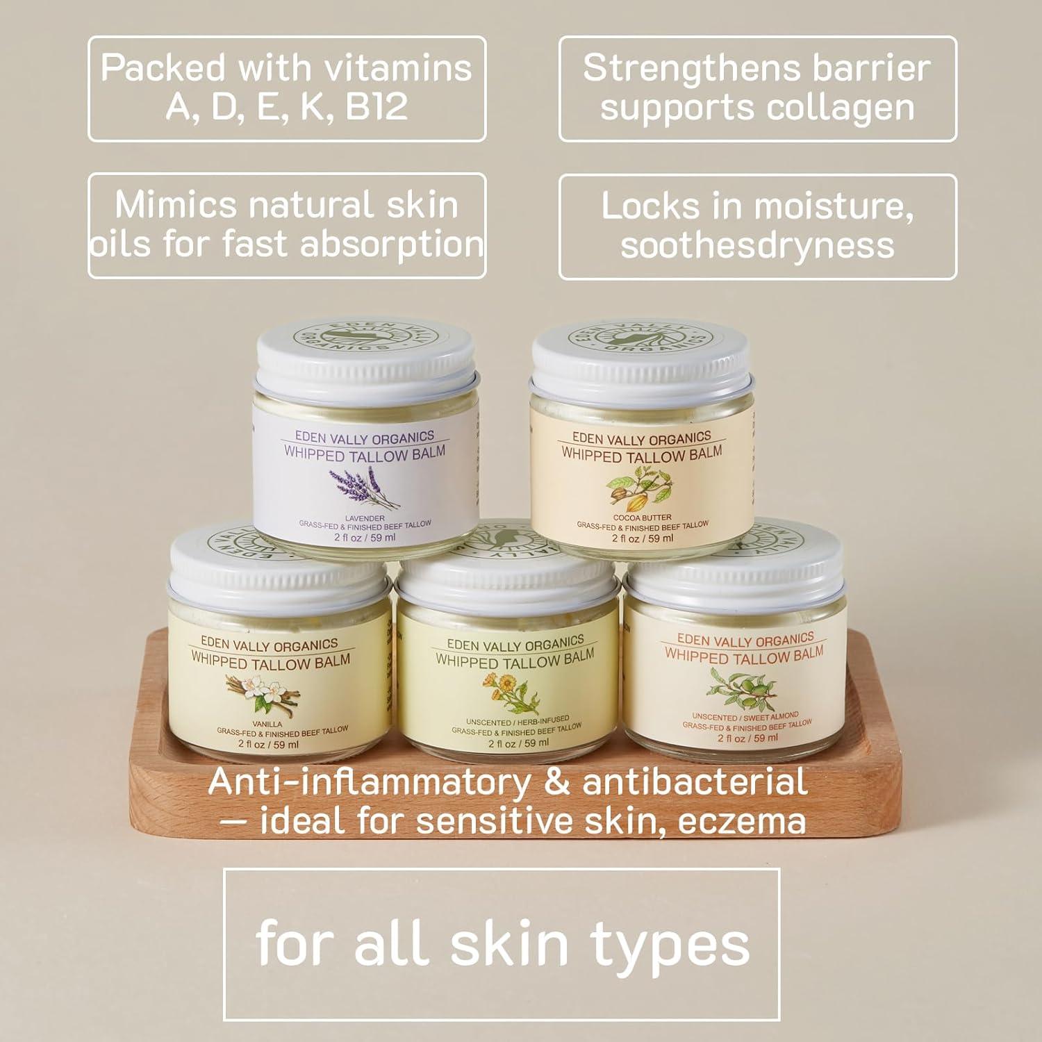 Hidratante Natural Eden Vally 56g con Sebo de Res y Vainilla