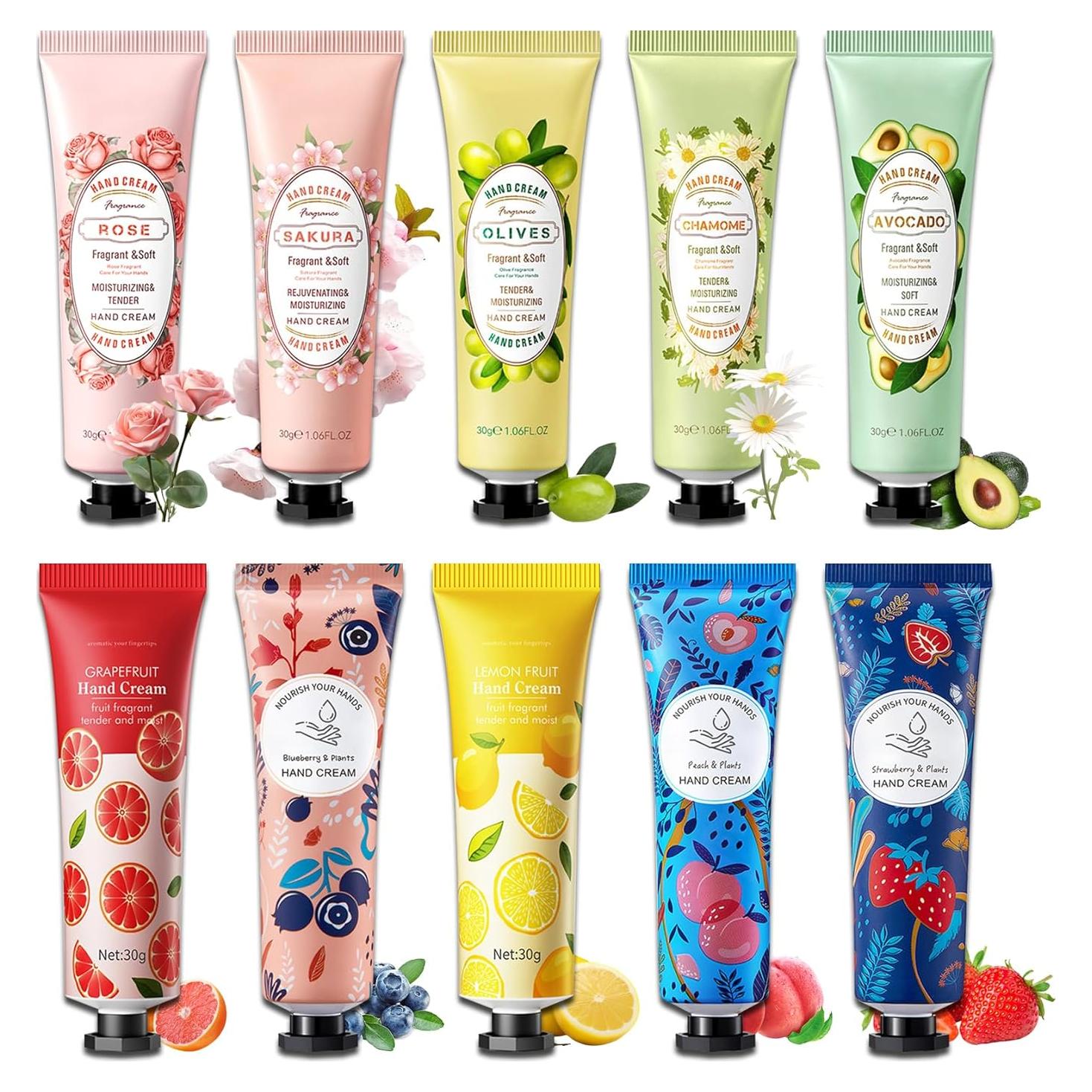 Juego de 10 Crema de Manos Hidratante Loci 50ml Viaje