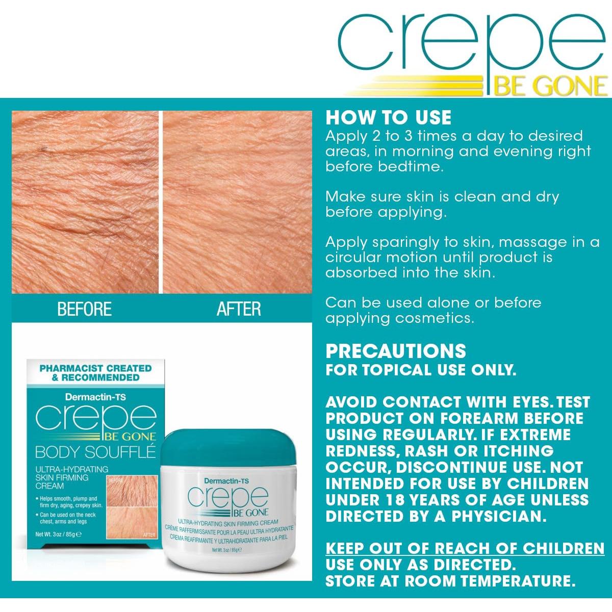 Crema Corporal Souffle Dermactin 340g Hidratante Piel Crepé